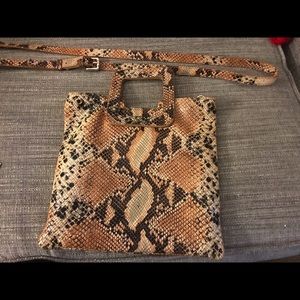 TMRW Studio snakeskin embossed genuine leather clutch/crossbody bag
